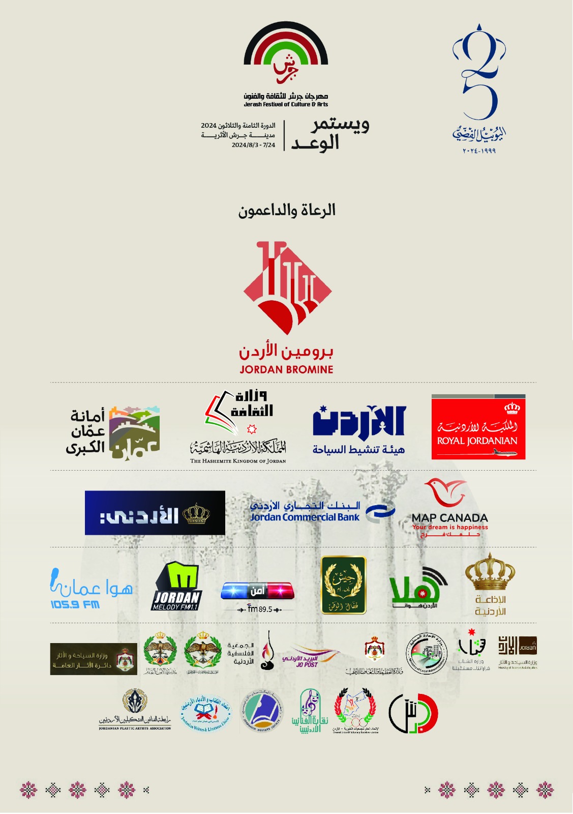 مهرجان جرش برعاية اردنية ومؤسسات وطنية